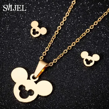 SMJEL Stainless Steel Mickey Necklaces for Women Gold Chain Cartoon Mouse Animal Necklace Choker Arete Brincos Kids Jewelry Gift
SMJEL Stainless Steel Mickey Necklaces for Women Gold Chain Cartoon Mouse Animal Necklace Choker Arete Brincos Kids Jewelry Gift