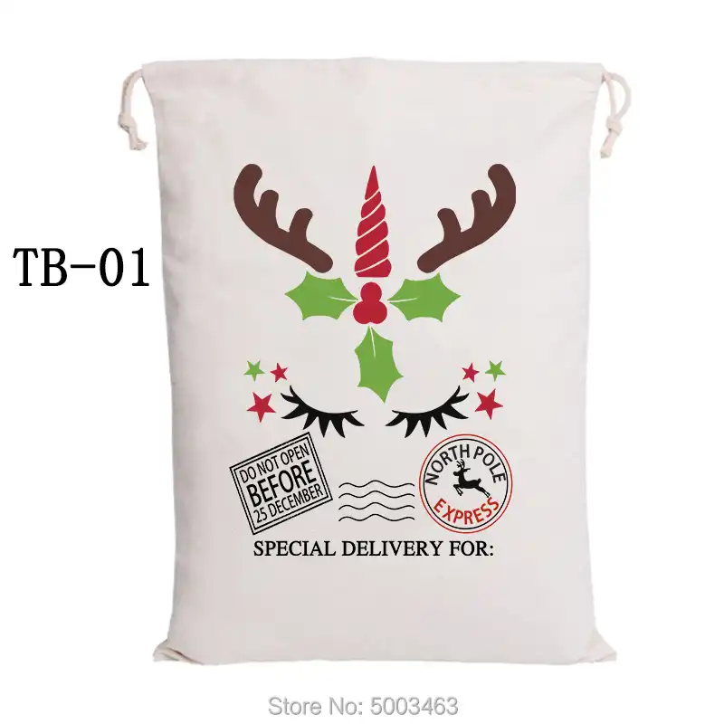 1pcs santa sacks new arrival christmas bag drawstring party