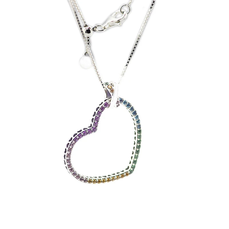 2018 Новое весеннее ожерелье из стерлингового серебра 925 пробы с разноцветным