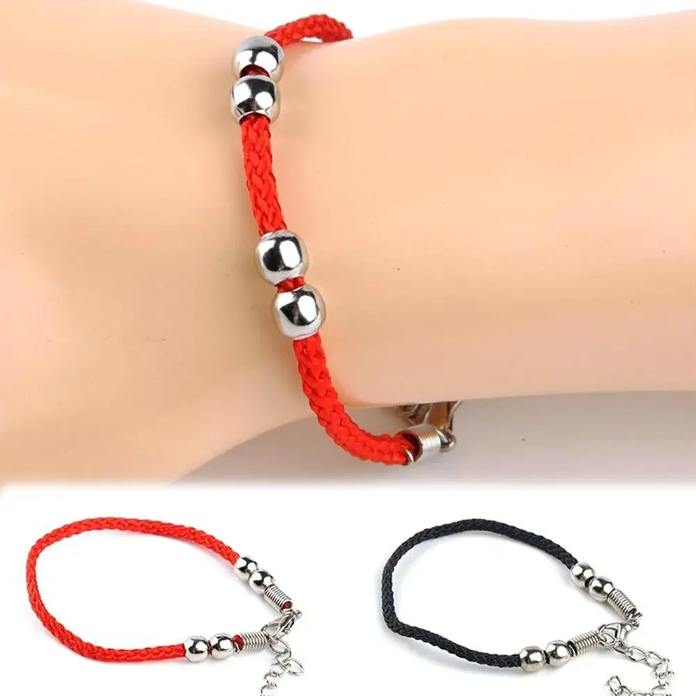 Men Women Four Beads Braided Rope Bracelet Adjustable Bangle Birthday Gift