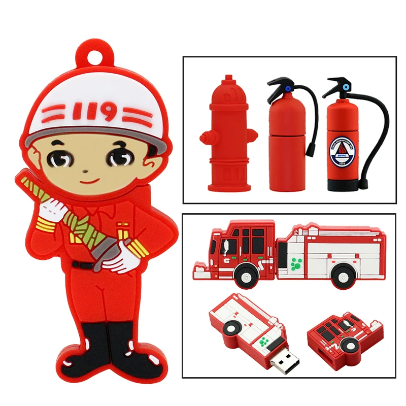 Cartoon Fireman Pendrive Fire Truck/Water Valve Usb Flash Drive 32GB 16GB 8GB 4GB Memory Stick Fire Extinguisher Gift Usb Card
Cartoon Fireman Pendrive Fire Truck/Water Valve Usb Flash Drive 32GB 16GB 8GB 4GB Memory Stick Fire Extinguisher Gift Usb Card