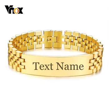 Vnox Mens 15mm Wide ID Tag Bracelets with Free Personalized Engrave Name Love Info 3 Color Watch Band Wrap Link Chain pulseira
Vnox Mens 15mm Wide ID Tag Bracelets with Free Personalized Engrave Name Love Info 3 Color Watch Band Wrap Link Chain pulseira