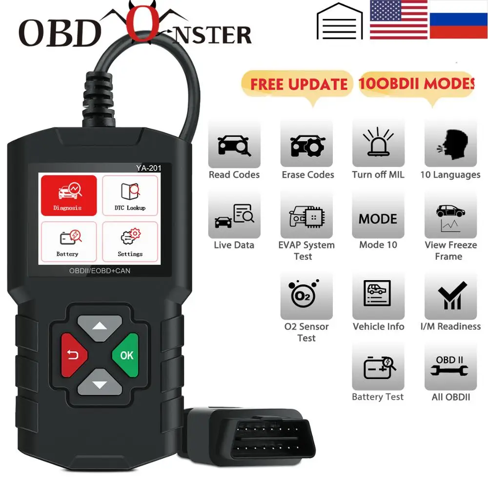 OBD 2 Car Diagnostic Tool Engine test Auto OBD 2 Code Reader obd2 Automotive Scanner Update Free full 10 OBDII Modes EOBD YA201
OBD 2 Car Diagnostic Tool Engine test Auto OBD 2 Code Reader obd2 Automotive Scanner Update Free full 10 OBDII Modes EOBD YA201