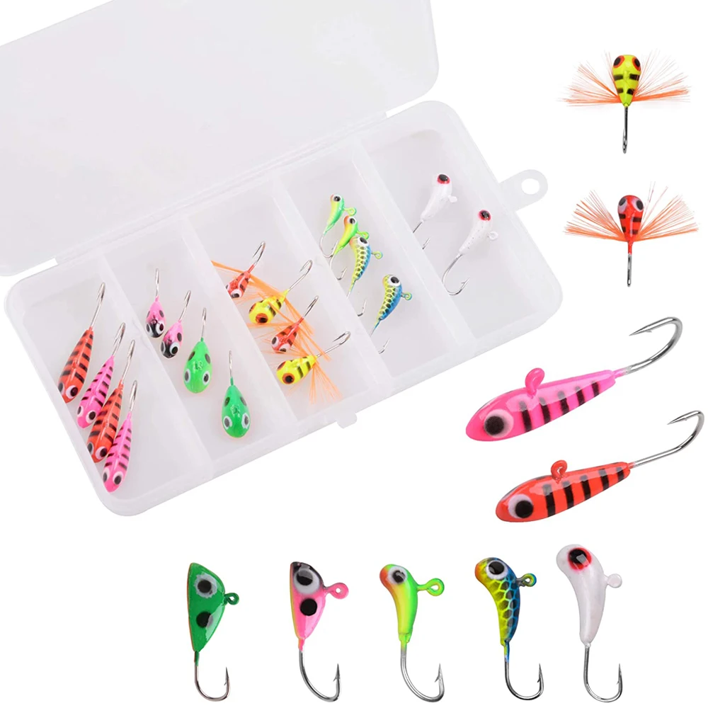 18Pcs/Box Ice Jigs Lures Kit Jig Hard Fishing Lure Metal Bait For Bass Pike Trout Winter Ice Fishing Tackle Accessories
18Pcs/Box Ice Jigs Lures Kit Jig Hard Fishing Lure Metal Bait For Bass Pike Trout Winter Ice Fishing Tackle Accessories