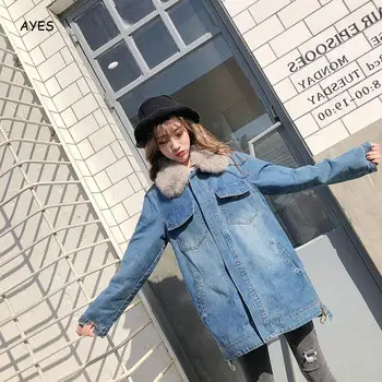 Fur Trim Hood Liner Long Denim Jackets Women Winter Hardy Warm Denim Coats Female Long Style Loose Jean Outerwear Denim Jacket
Fur Trim Hood Liner Long Denim Jackets Women Winter Hardy Warm Denim Coats Female Long Style Loose Jean Outerwear Denim Jacket