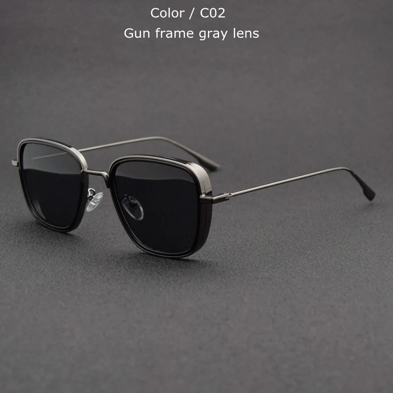 TUZENGYONG 2020 New Steampunk Sunglasses Fashion Men Women Brand Designer Vintage Square Metal Frame Sun Glasses UV400 Eyewear