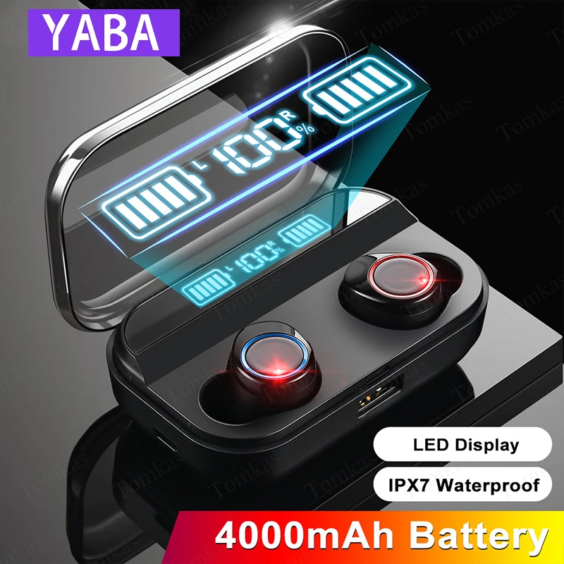 YABA 4000mAh TWS Wireless Earphone, Bluetooth 5.0 Earphone Touch Control Sport 9D Stereo Cordless Earbuds Headset
YABA 4000mAh TWS Wireless Earphone, Bluetooth 5.0 Earphone Touch Control Sport 9D Stereo Cordless Earbuds Headset