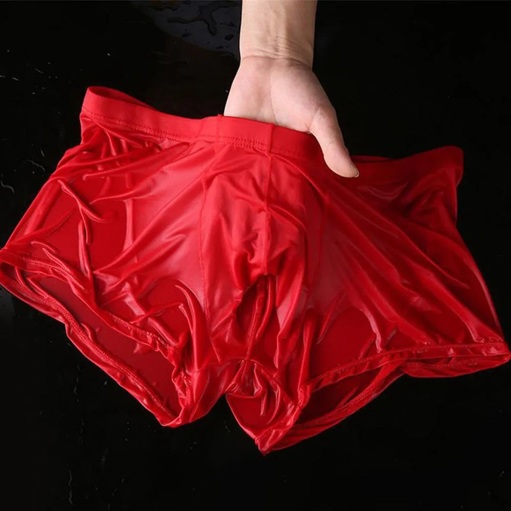 Men Wet Seductive Sexy Boxer Briefs Thin Transparent Underwear Shorts Trunks Seamless Silk Antibacterial Boxers Homme 2021 Hot
Men Wet Seductive Sexy Boxer Briefs Thin Transparent Underwear Shorts Trunks Seamless Silk Antibacterial Boxers Homme 2021 Hot