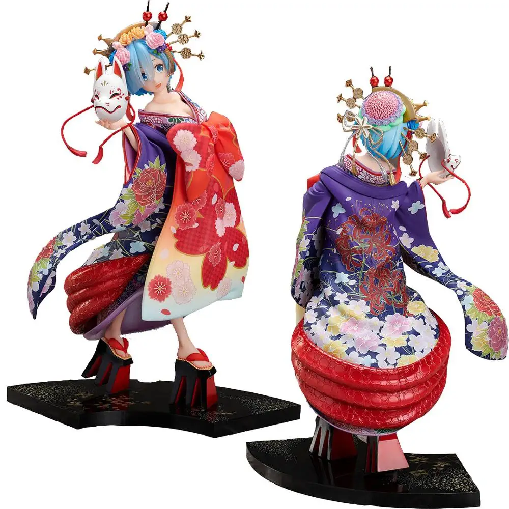 

25cm Re Life in a different world from Zero REM Oiran Kimono Sexy girl Anime PVC Action Figure toy Collection Model Doll Gifts