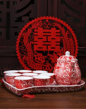 Chinese Traditional Wedding Ceramic Teacup Set Tea Pot Happiness Red Teapot Heart-shaped Tray Teaware Marriage Celebration
Chinese Traditional Wedding Ceramic Teacup Set Tea Pot Happiness Red Teapot Heart-shaped Tray Teaware Marriage Celebration
