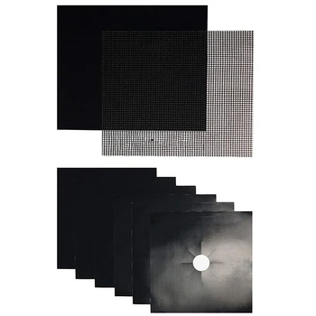 Stove Burner Covers 6 Pcs + Oven Liner (Grill Mat) + Grill Mesh Mat | Non-Stick Premium Heavy Duty |Reusable|Dishwasher Safe|Siz
Stove Burner Covers 6 Pcs + Oven Liner (Grill Mat) + Grill Mesh Mat | Non-Stick Premium Heavy Duty |Reusable|Dishwasher Safe|Siz