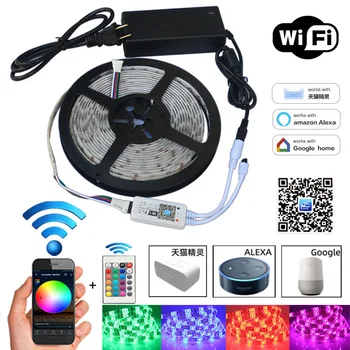 5m 10m 15m WiFi LED Strip RGB Waterproof Flexible Ribbon fita led light Tape SMD 5050 DC 12V+ Remote Control Adapter EU US plug
5m 10m 15m WiFi LED Strip RGB Waterproof Flexible Ribbon fita led light Tape SMD 5050 DC 12V+ Remote Control Adapter EU US plug