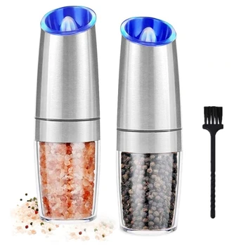 2Pack Electric Gravity Salt and Pepper Grinder Set Salt Pepper Mill Electric Spices Manual Spice Adjustable Coarseness 
2Pack Electric Gravity Salt and Pepper Grinder Set Salt Pepper Mill Electric Spices Manual Spice Adjustable Coarseness