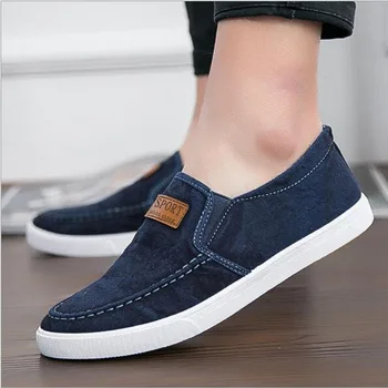 Mens Casual Denim Male Vulcanized Shoes Slip Loafers Men Canvas Shoes Breathable Soft Flat Driving Shoes Mens casual Zapatillas
Mens Casual Denim Male Vulcanized Shoes Slip Loafers Men Canvas Shoes Breathable Soft Flat Driving Shoes Mens casual Zapatillas