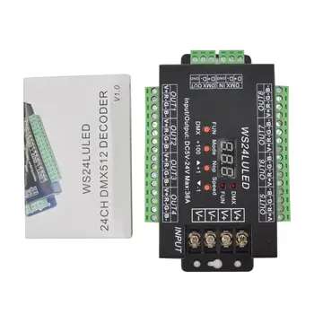 24CH Easy DMX512 RGB Decoder Dimmer Controller WS24LULED DC5-24V 24 Channel 8 Group Each Channel Max 3A
24CH Easy DMX512 RGB Decoder Dimmer Controller WS24LULED DC5-24V 24 Channel 8 Group Each Channel Max 3A