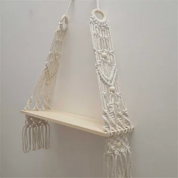 Bohemian Handmade Wooden Macrame Stand Wall Hanging Rope Shelf Tassel Floating Shelves Plant Rack Tapestry Home Decor Ornament 
Bohemian Handmade Wooden Macrame Stand Wall Hanging Rope Shelf Tassel Floating Shelves Plant Rack Tapestry Home Decor Ornament