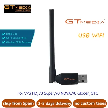 GTmedia MT7601 USB WiFi Adapter Network LAN Card V8 150Mbps 802.11n/g/b Network LAN Card Wifi Dongle For Set Top Box
GTmedia MT7601 USB WiFi Adapter Network LAN Card V8 150Mbps 802.11n/g/b Network LAN Card Wifi Dongle For Set Top Box