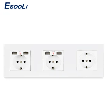 Esooli Wall 16A EU Standard Multi Way Power Socket Plug Grounded Electrical Socket with usb PC Plastic outlet strip Socket
Esooli Wall 16A EU Standard Multi Way Power Socket Plug Grounded Electrical Socket with usb PC Plastic outlet strip Socket