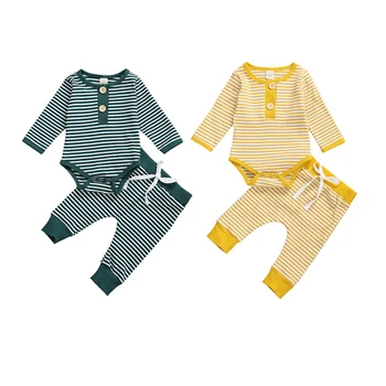 Newborn Baby Boys Girls Striped Clothes 2pcs Long Sleeve Romper+ Pants Autumn Comfortable Outfit 0-24 Months
Newborn Baby Boys Girls Striped Clothes 2pcs Long Sleeve Romper+ Pants Autumn Comfortable Outfit 0-24 Months