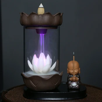 1pc LED Ceramic Backflow Incense Burner Red Porcelain Lotus Monk Windproof Incense Holder Censer for Home Office
1pc LED Ceramic Backflow Incense Burner Red Porcelain Lotus Monk Windproof Incense Holder Censer for Home Office