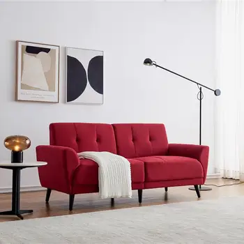 Modern design with luxury look and high-end velvet fabric sofa 71" - Red ,living room furniture bedroom furniture couch beds 
Modern design with luxury look and high-end velvet fabric sofa 71" - Red ,living room furniture bedroom furniture couch beds