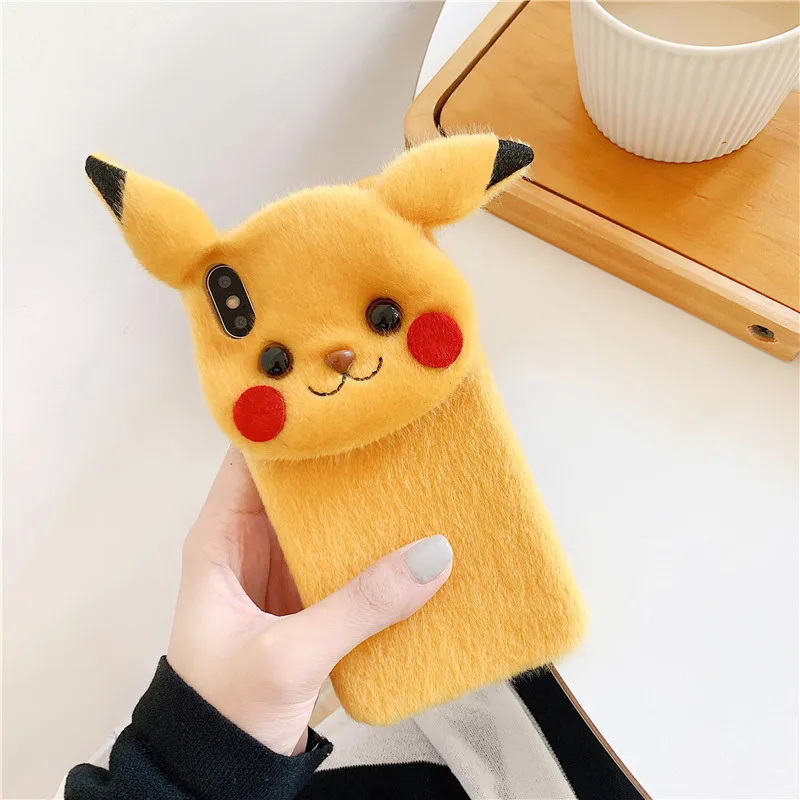 Pokemon Plush Case for IPhone 11/XR/6/7/8plus/6splus/XSmax/11promax/11 Cute Net Red Women Creativity Pikachu Phone Cases Toys | Дом и сад