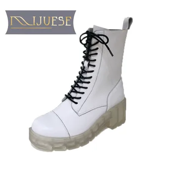 MLJUESE 2021 women Ankle boots Cow leather Winter short plush Round Toe Zipper High heels female Riding boots size 39
MLJUESE 2021 women Ankle boots Cow leather Winter short plush Round Toe Zipper High heels female Riding boots size 39