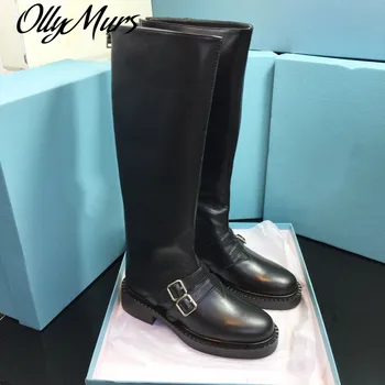 Ollymurs Woman Riding Boots Buckle Black Genuine Leather Round Toe Womens Designer Boots Knee-High Zapatos De Mujer
Ollymurs Woman Riding Boots Buckle Black Genuine Leather Round Toe Womens Designer Boots Knee-High Zapatos De Mujer