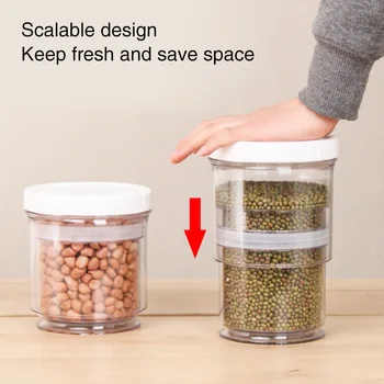 PP Vacuum Kitchen Tool Space Saving Moisture-proof Easy Clean Fresh Preservation Telescopic Jar Sealed Can Storage Container
PP Vacuum Kitchen Tool Space Saving Moisture-proof Easy Clean Fresh Preservation Telescopic Jar Sealed Can Storage Container