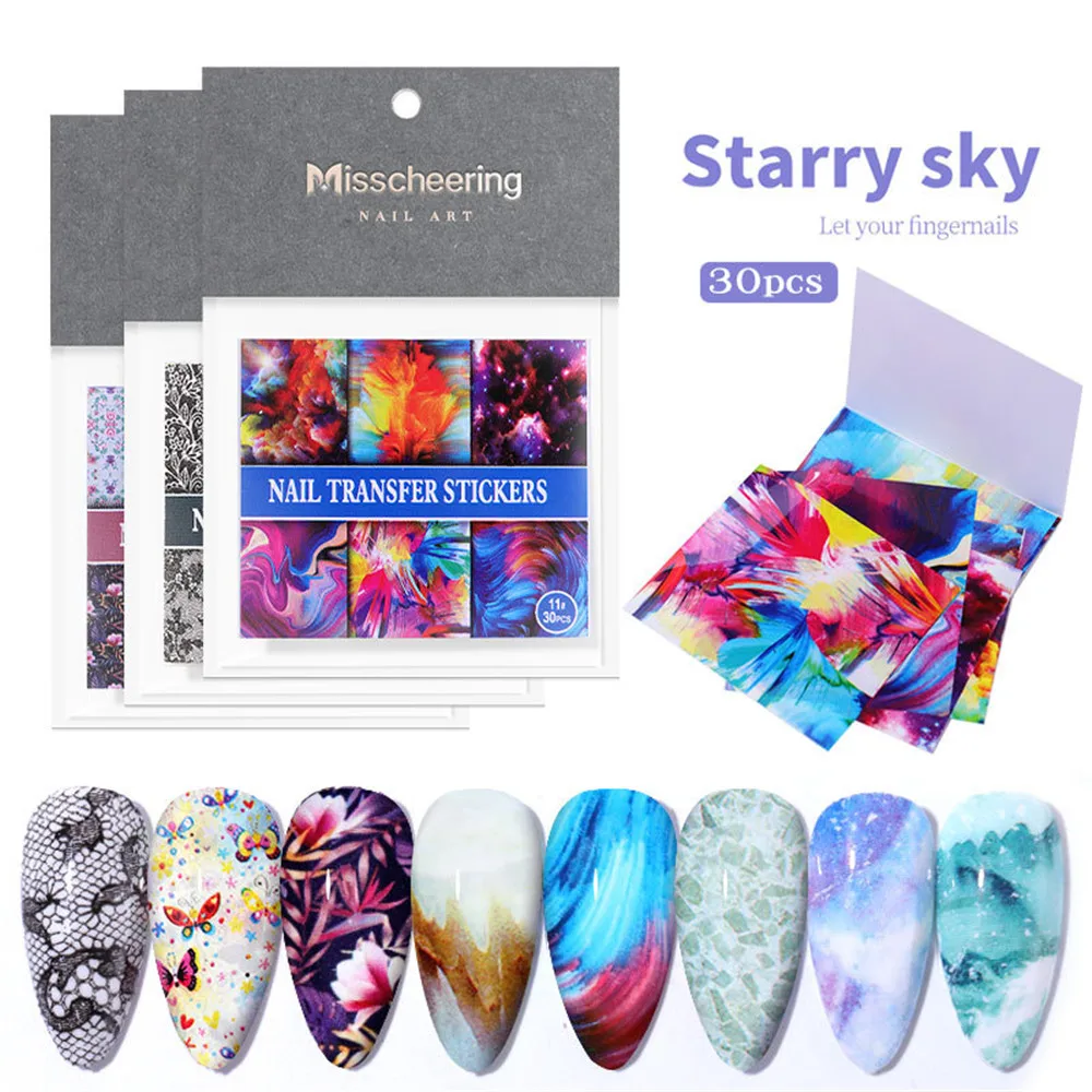 30Pcs/set Holographic Nail Foils Laser AB Colors Flakes Shiny Transfer Sticker Manicure Design Tip Nail Art Decoration
30Pcs/set Holographic Nail Foils Laser AB Colors Flakes Shiny Transfer Sticker Manicure Design Tip Nail Art Decoration