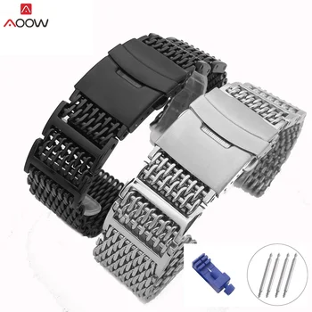 AOOW 20/22/24mm Mesh Stainless Steel Watchband Replacement Bracelet Folding Clasp with Safety Watch Band Strap HQ Shark Silver
AOOW 20/22/24mm Mesh Stainless Steel Watchband Replacement Bracelet Folding Clasp with Safety Watch Band Strap HQ Shark Silver