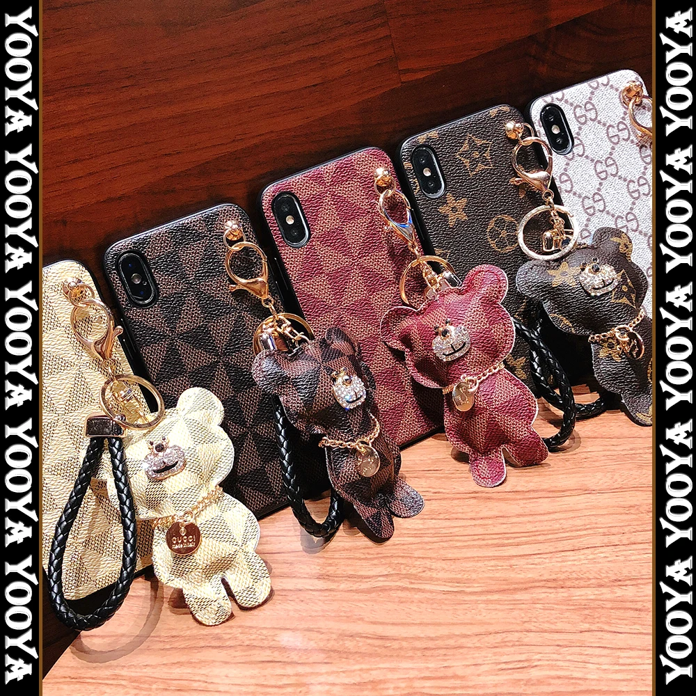 For iPhone X XS xsmax XR case Popular Lattice Texture phone bags for Apple 6 7 7p 8/8plus case have Bear Pendant
For iPhone X XS xsmax XR case Popular Lattice Texture phone bags for Apple 6 7 7p 8/8plus case have Bear Pendant