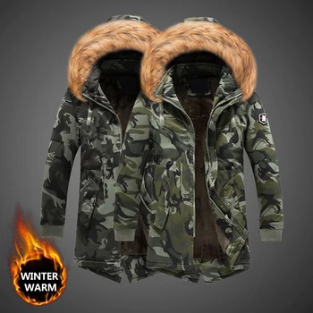 European American Fashion Winter Jackets Men Camouflage Military Hooded Coats Fur Collar Thick Warm Parka Men Long Trench
European American Fashion Winter Jackets Men Camouflage Military Hooded Coats Fur Collar Thick Warm Parka Men Long Trench