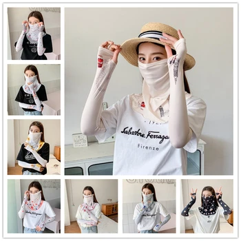 Summer Sunshade Mask Arm Sleeves Set Uv-Proof Ice Silk Women Bandanas Scarf Outdoor Windproof Face Shield Mask Dustproof Veil
Summer Sunshade Mask Arm Sleeves Set Uv-Proof Ice Silk Women Bandanas Scarf Outdoor Windproof Face Shield Mask Dustproof Veil