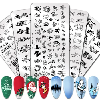 NICOLE DIARY Christmas Snowflakes Nail Stamping Plates Cartoon Design Image Stamp Templates Geometric Printing Stencil Tools
NICOLE DIARY Christmas Snowflakes Nail Stamping Plates Cartoon Design Image Stamp Templates Geometric Printing Stencil Tools