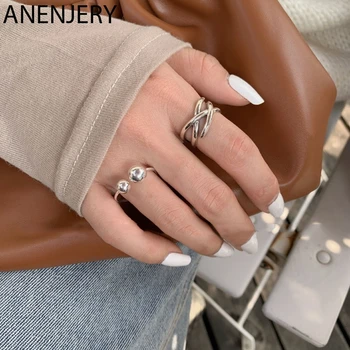 ANENJERY Double Round Ball Cross Twining Smooth Line Ring Silver Color Open Finger Ring For Women Jewelry Gifts S-R694
ANENJERY Double Round Ball Cross Twining Smooth Line Ring Silver Color Open Finger Ring For Women Jewelry Gifts S-R694