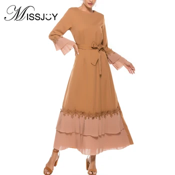 MISSJOY 2019 Muslim Women Dress Marocain Fashion Abaya Patchwork Pleated Flare Sleeves Female Robe O-Neck Elegant Khaki Sashes
MISSJOY 2019 Muslim Women Dress Marocain Fashion Abaya Patchwork Pleated Flare Sleeves Female Robe O-Neck Elegant Khaki Sashes