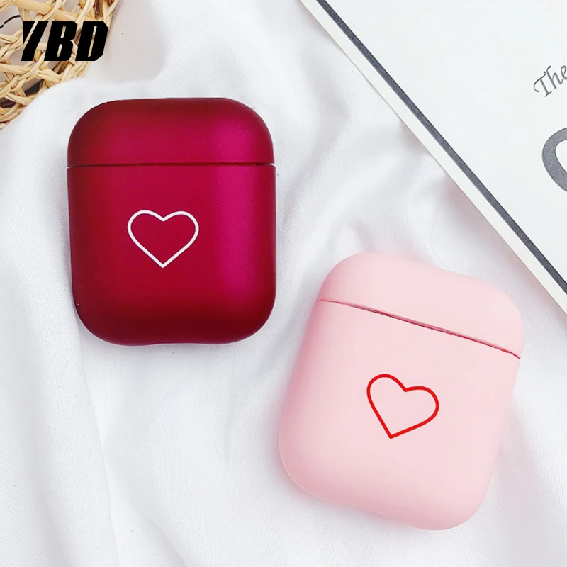 YBD Модный чехол с рисунком маленького сердца для AirPods Air pod Series 1 2 Жесткий Чехол ПК
