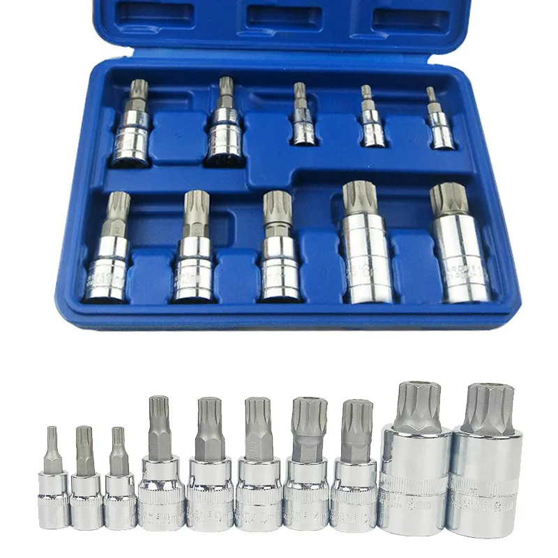 10pcs Drill Socket XZN 12 Point MM Triple Square Spline Bit Socket S2 Steel MM 4mm-18mm Tool No Magnetic
10pcs Drill Socket XZN 12 Point MM Triple Square Spline Bit Socket S2 Steel MM 4mm-18mm Tool No Magnetic