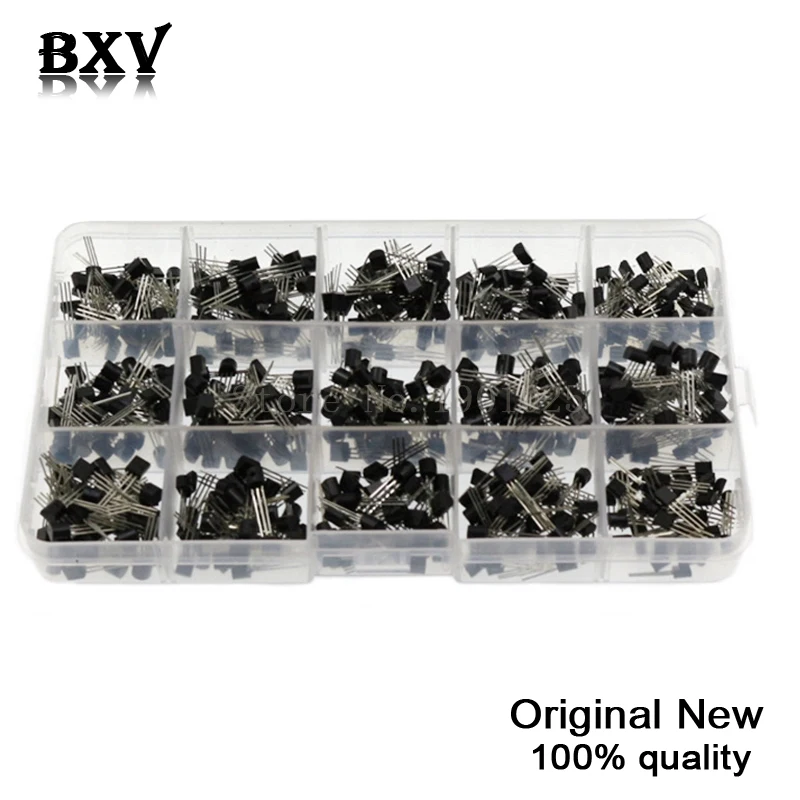 600PCS 15Value x 40Pcs Transistor TO-92 Assortment Box Kit Transistors 2N2222 2N3904 2N3906 C945 S8050 S8550 S9014 S9013 9018
600PCS 15Value x 40Pcs Transistor TO-92 Assortment Box Kit Transistors 2N2222 2N3904 2N3906 C945 S8050 S8550 S9014 S9013 9018