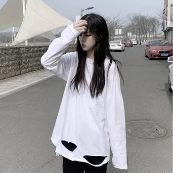 Top early autumn 2020 new broken hole bottoming shirt wide Songyuan Sufeng white Long Sleeve T-Shirt solid color trend
Top early autumn 2020 new broken hole bottoming shirt wide Songyuan Sufeng white Long Sleeve T-Shirt solid color trend