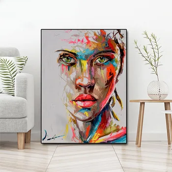 Abstract Knife Colorful Women Portrait Oil Painting on Canvas Posters and Print Scandinavian Wall Art Picture Home Decor Cuadros 
Abstract Knife Colorful Women Portrait Oil Painting on Canvas Posters and Print Scandinavian Wall Art Picture Home Decor Cuadros