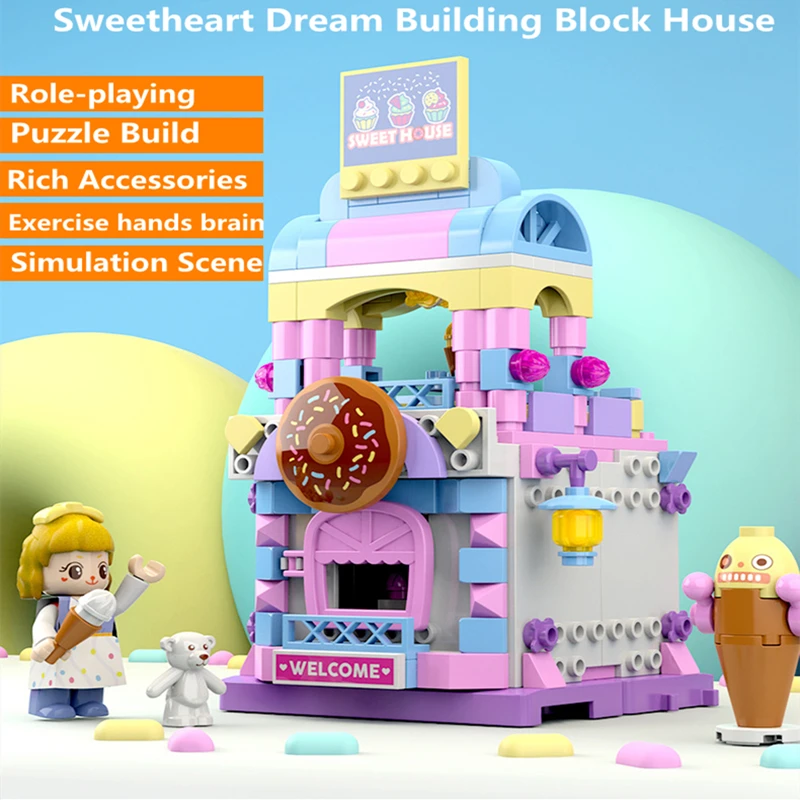 

Puzzle Building Block House Model Opening Closing Mode Parent-child Interaction Multi-scene Role-playing Enlightenment Kids Gift
