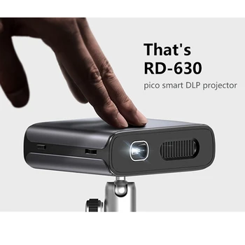 

Rigal RD-630 Portable 3D Mini Projector Mobile Power Bank 1000 Lumens 854*480P 1000:1 Built-in Audio 5200mAh HDMI/USB/AUDIO