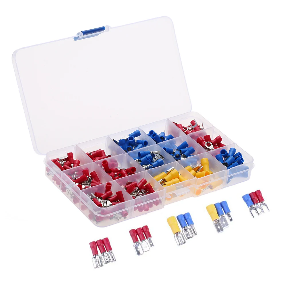 280 PCS Boxed Rubber Insulated Terminals Fast Electrical Wire Crimp Insulation Connectors Quick Connector Combination E2136
280 PCS Boxed Rubber Insulated Terminals Fast Electrical Wire Crimp Insulation Connectors Quick Connector Combination E2136
