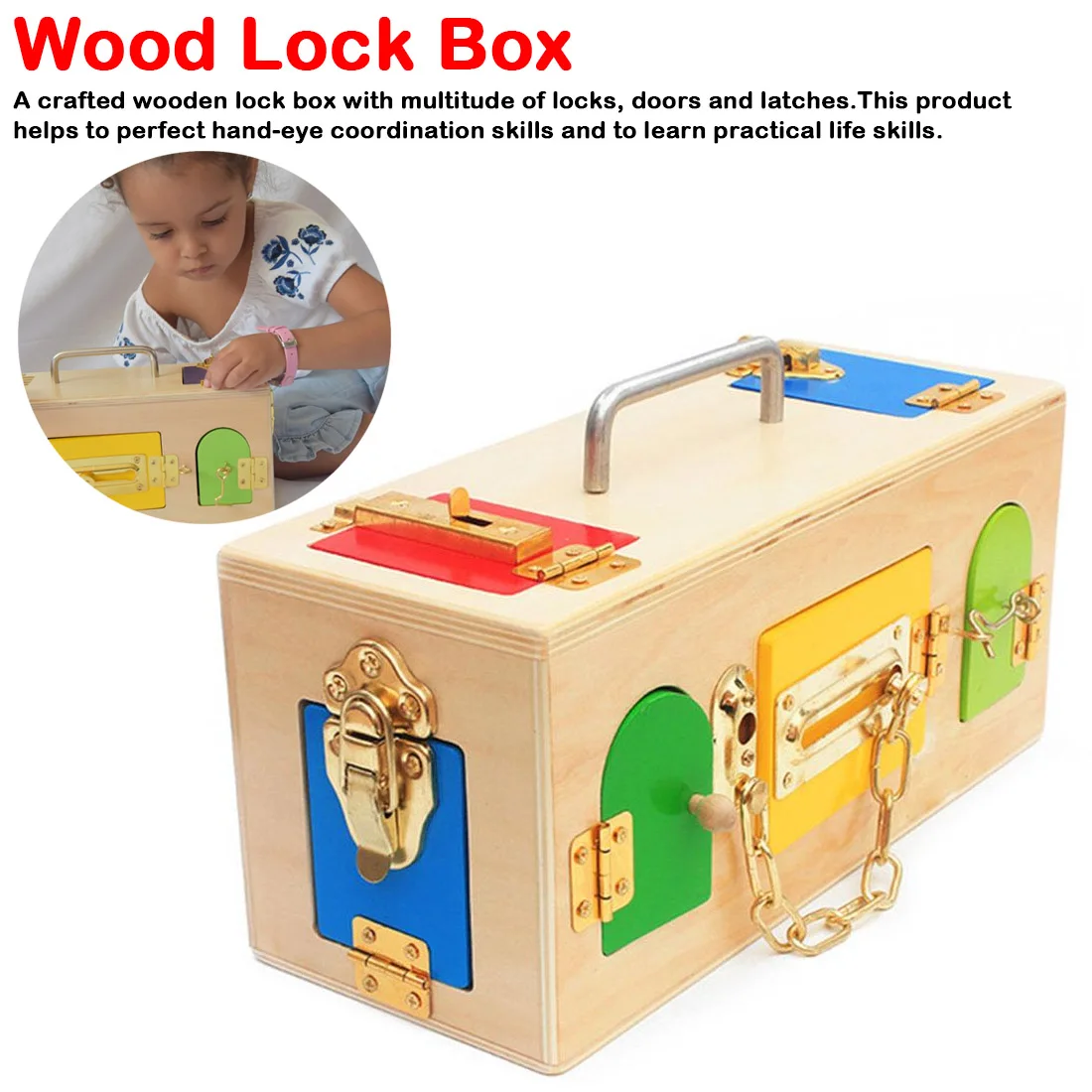 Wooden Practical Material Little Lock Box for Child Baby Early Educational Learning Math Toy IQ Puzzle Game Kids Gift
Wooden Practical Material Little Lock Box for Child Baby Early Educational Learning Math Toy IQ Puzzle Game Kids Gift