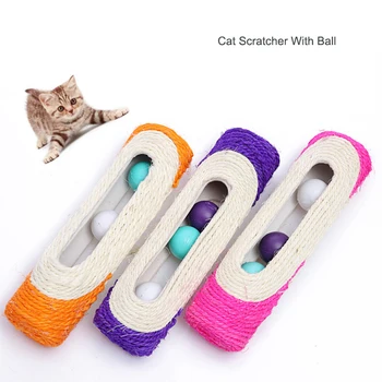 Cat Scratcher Toys Natural Sisal Teaser Style Cat Toys Interactive 28cm Tube-shaped With Ring Ball Toys Pet For Cats Accessories 
Cat Scratcher Toys Natural Sisal Teaser Style Cat Toys Interactive 28cm Tube-shaped With Ring Ball Toys Pet For Cats Accessories