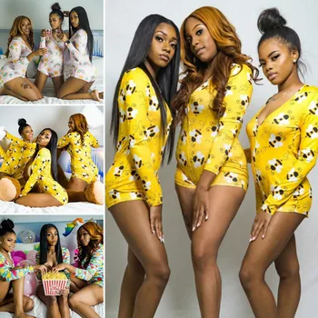 NEW 2020 Sexy Women Pajamas Bodysuit Long Sleeve Deep V Neck Bodycon Stretch Leotard Top Button Short Playsuit Sleepwear
NEW 2020 Sexy Women Pajamas Bodysuit Long Sleeve Deep V Neck Bodycon Stretch Leotard Top Button Short Playsuit Sleepwear