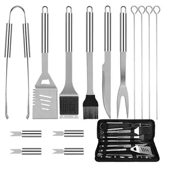 Stainless Steel BBQ Grill Tool Set Barbecue Accessories Portable BBQ Tools Kit W/ Carrying Case Camping Outdoor Cooking Utensil
Stainless Steel BBQ Grill Tool Set Barbecue Accessories Portable BBQ Tools Kit W/ Carrying Case Camping Outdoor Cooking Utensil