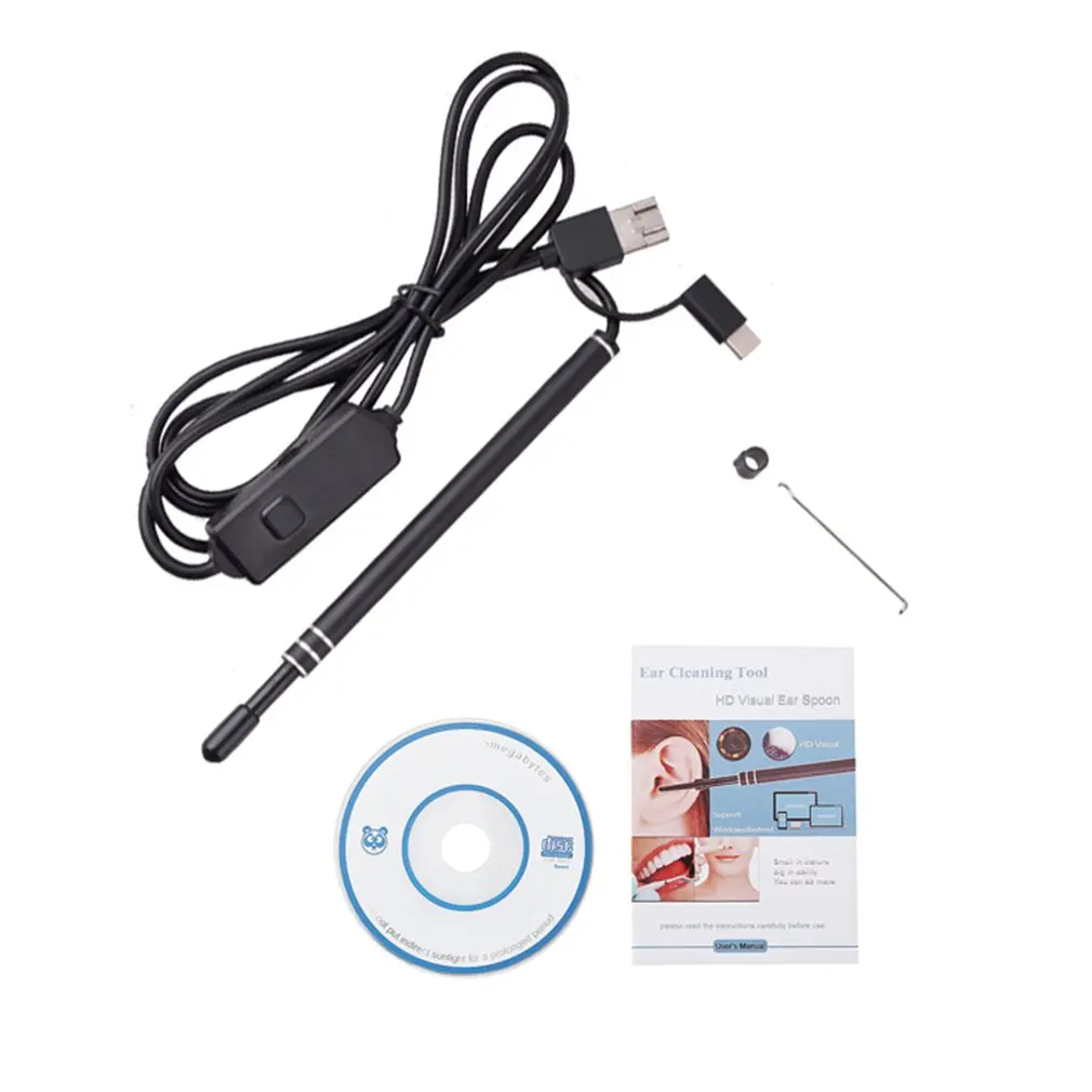 3-in-1 USB Multifunction Endoscope HD Visual Earpick With 6 LED 1MP Camera Ear Spoon Ear Cleaning Tool for Android
3-in-1 USB Multifunction Endoscope HD Visual Earpick With 6 LED 1MP Camera Ear Spoon Ear Cleaning Tool for Android